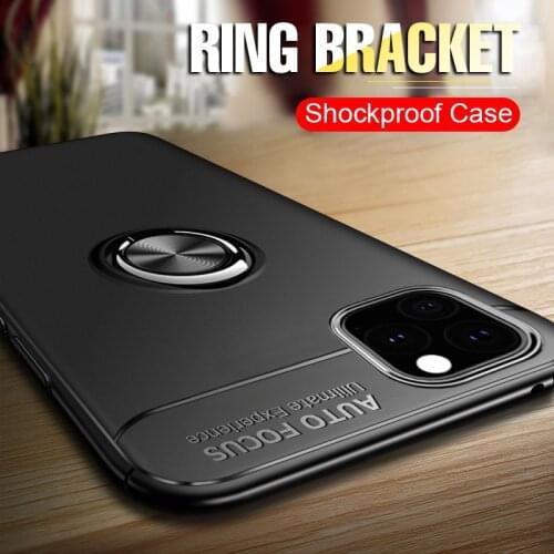 Luxury Bracket Ring Shockproof Case For iPhone 12 12Mini 11 Pro XS MAX XR X SE2020 7 8 6 6S Plus Soft Silicone Holder Full Cover
