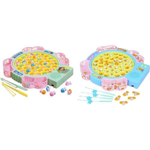 Fishing Game Toy Fishing Balance Games Toy Set Rotating Fishing Game Toys with Music Kids Gifts for Funny Birthday