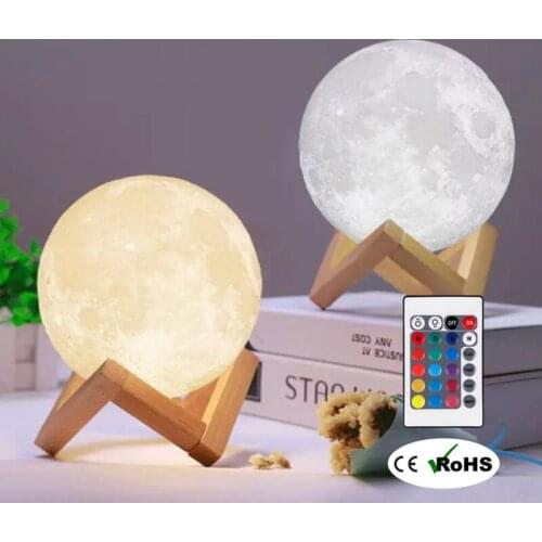 3D Print Moon Led Night Lights Lighting USB Rechargeable Moon Night Lamp Birthday Valentines Day Gift Home Party Decoration