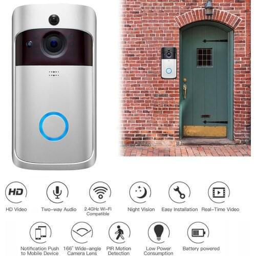Smart WiFi Video Doorbell Camera Visual Intercom with Chime Night vision IP Door Bell Wireless Home Security Camera
