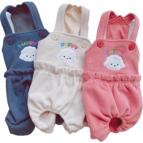 Corduroy Dog Jumpsuit Overalls Winter Puppy Clothes Chihuahua Yorkshire Doggie Puppy Costume Small Dog Clothing Apparel Outfit