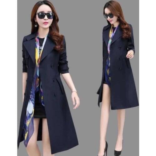 Windbreaker Womens Mid-length 2021 New Slim Slimming Knee-length Long Popular Spring and Autumn Jacket