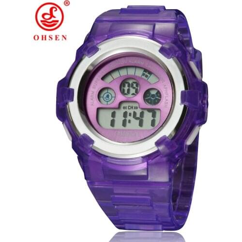 Waterproof Kids Digital Watch Purple Silicone Fashion Cute LED Children Girl Wristwatch Electronic Boys Outdoor Sport Clocks