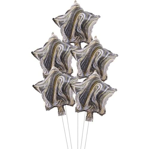 5pcs/set 10inch Foil Agate Star Balloons Colorfully Heart Balloon Helium Globos Birthday Party Wedding Decorations Supplies