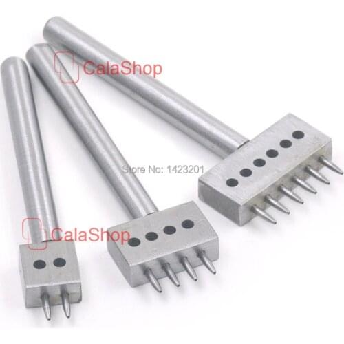 1 Pcs / Lot Leather Tool Punching Pitch Hole Tool Round Row Punch Leather 2 4 6 Prong Hole
