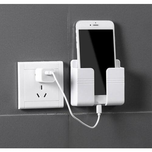 1PC Universal Wall Mounted Charging Holder Multi Mounted Mobile Phone Organizer Storage Box Hanging Bracket Wall Holder Stand