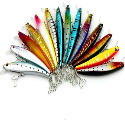 10pcs/lot 11.5cm the best suit Minnow 11.2g 14 color bionic Hard Bass bait set way