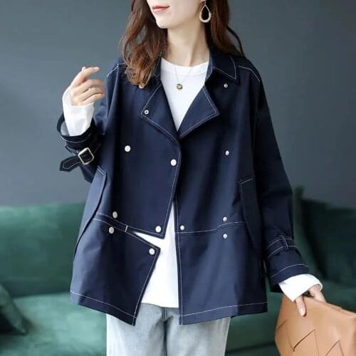 2021 New Autumn Women Jacket Long Sleeve Loose Overcoat Windbreaker Female Jacket Loose Basic Coats Outwear Plus SIze 4XL