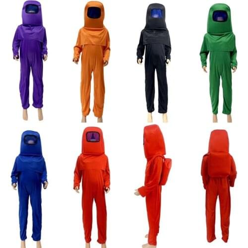 3 Pcs/Set Among Us Cosplay Costume Bodysuit Among Us Game For Kids Anime Cosplay Role Play Boys Girls