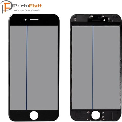 4 in 1 for iPhone 6s front glass with frame with oca and polarizer 5white 5black