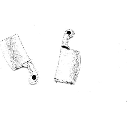 50pcs Kitchen knife charms pendant 23x9mm antique silver ornament accessories jewelry making craft DIY base material