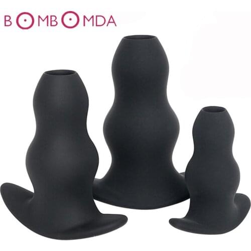 Hollow Anal Plug Enema Butt Plug Soft Speculum Anal Dilator Prostate Massager Adult Products Sex Toys For Woman Men Masturbators