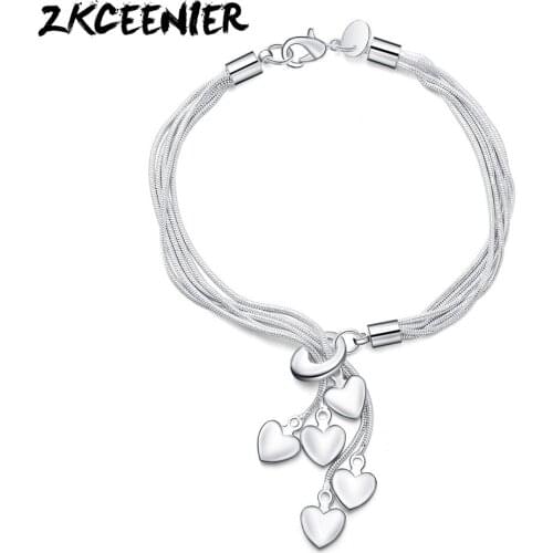 High Quality Bracelet Love Heart Charms Bracelets for Women Bileklik Bracelet&Bangle Fashion Jewelry Gift Wholesale