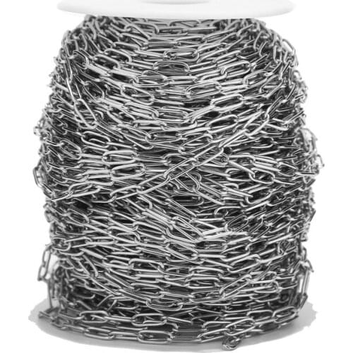 New 4mm width Stainless Steel Rectangle Rolo Link chain for DIY jewelry carft making