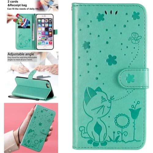 Bee Mem Cases For hoesje iPhone 6S Plus Cute Covers PU Leather Flip Wallet Phone Shell sFor Positivo Apple iPhone 6 Telefon i6