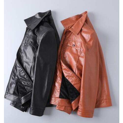 Black brown mens leather jacket slim motorcycle coat men jackets casual lapel clothes personalized jaqueta de couro autumn