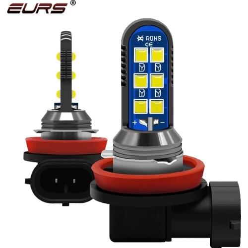 EURS 2x H11 H1 H3 LED Fog Light 880 881 3030 12smd auto fog lamp bulbs 12v White Yellow Red 9005 9006 HB3 HB4 Car headlight Bulb