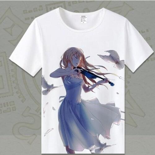 Your Lie in April Cosplay T Shirt Arima Kousei Miyazono Kaori Cartoon Print T-Shirt Top Tee Casual tshirt Halloween Costume
