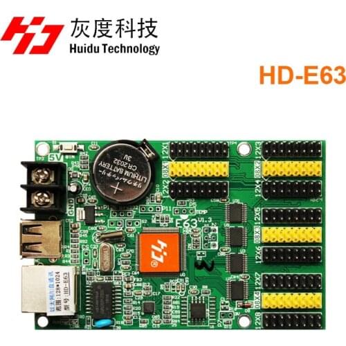 HD-E63 Ethernet Communication Ports Huidu P10 Dual Color LED video Display Card, Led Programmable led sign controller