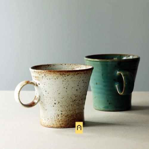 Coffee mug 100% handmade retro Japan style ceramic cup with handgrip high quality pottery creative cups and mugs brand 250ml