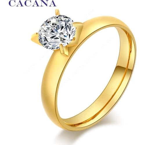CACANA Stainless Steel Rings For Women Mellow Fashion Jewelry Wholesale NO.R39