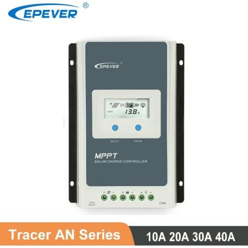 EPever MPPT Solar Charger Controller 40A 30A 20A 10A LCD 12V24V Auto High Efficiency Regulador for Lead Acid Lithium Batteries