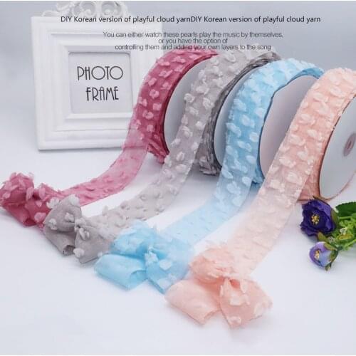 25 Yards / 4cm Cloud Gauze Loli Adult Baby Hair Accessories Hair Band Bow Korean Version Of Playful Cloud Gauze Accessories
