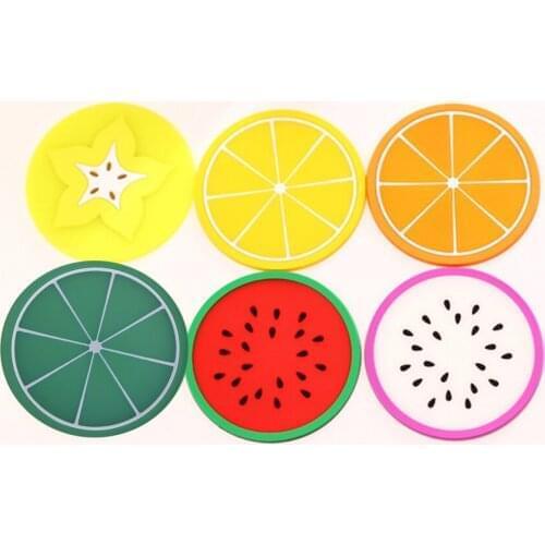 Cute Coaster Fruit Shape Silicone Cup Pad Slip Insulation Pad Cup Mat Pad Hot Drink Holder