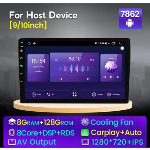 New! 7862 6GB+128GB QLED 1280*720 Android 10.0 Universal auto Stereo GPS MAP For Volkswagen Nissan Hyundai Kia toyota Honda