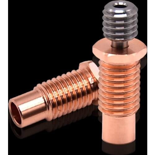 All-Metal NF E3D V6-TCrazy Heat Break Titanium & Copper 3D Printer Nozzle Throat For 1.75mm E3D V6 Hotend Heater Block