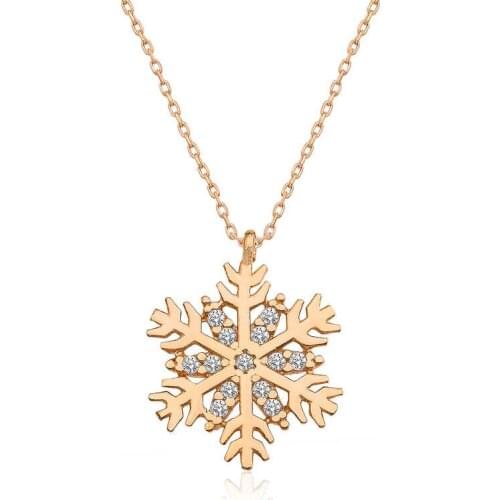 Silverlina Silver Rose Snowflake Lady Necklace