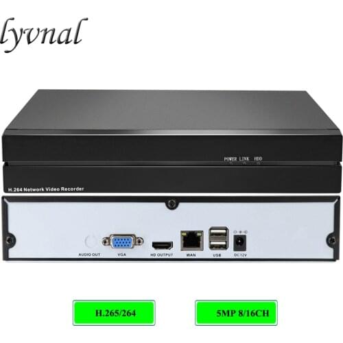 8CH 16CH 5MP 1080P NVR H.265/H.264 Network Recorder Perfect Support 5MP 2MP IP Camera Easy To Install Support Remote P2P ONVIF
