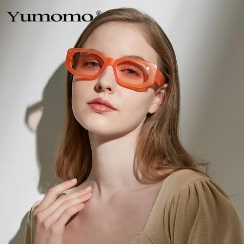 Retro Polygon Sunglasses Women Men Fashion Rectangle Jelly Color Sun Glasses Eyewear Candy Color Shades UV400 Square Colorful