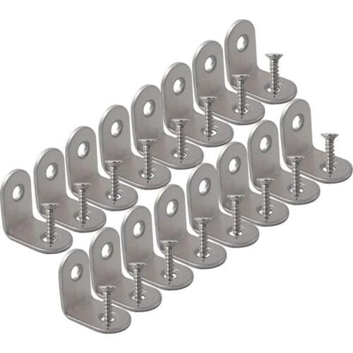 Corner Brace, 20mmx20mm Stainless Steel Brace Corner Steel Joint Right Angle Bracket Fastener, 16 Pieces with Screws