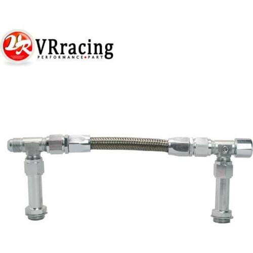 VR - AN8 -8AN Silver Dual Feed Fuel Line Dual Feed Carb Fuel Line Kit VR-QT43S