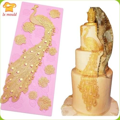 High End Lace Cake Surrounding Edge Lace Molds Surrounding Edge Phoenix Lace mould Peony Flower Bud Silk Edge Mold