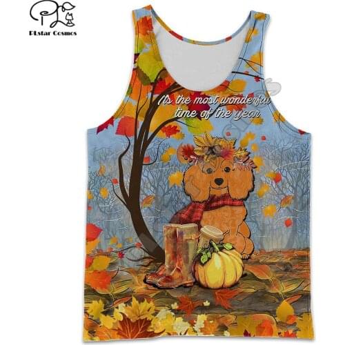 PLstar Cosmos Beautiful Dog Sleeveless Tank Top New Fashion Women Men Harajuku Casual 3D Print Animal Colorful Vest Style-1