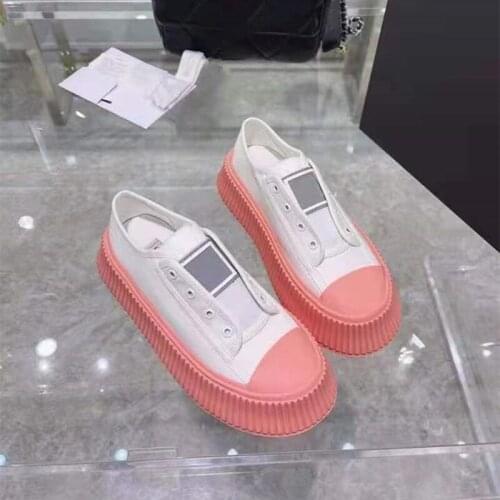 2021 Luxury Brand Popular Womens Thick-Soled Flat-Heel Leather High-Quality Womens Ladies Platform Shoes Woman Sneakers