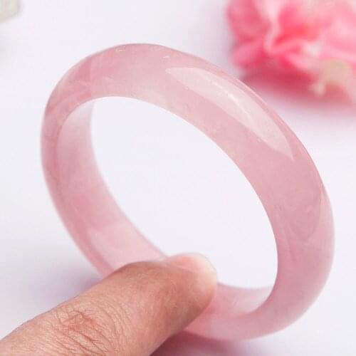 Genuine Natural Rose Quartz Madagascar Woman Bangle AAA Inner Diameter 53mm