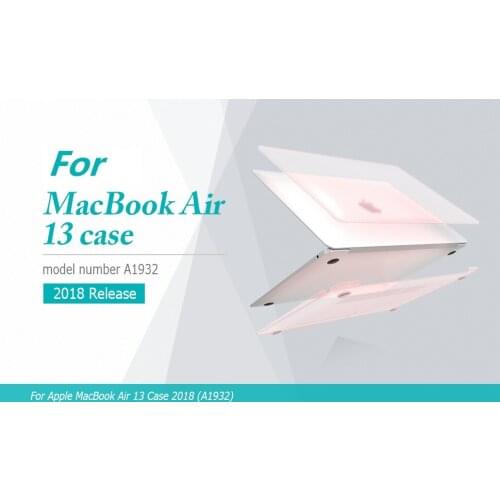 Rubber Coated Laprop Hard Shell Case Cover+Keyboard Skin Cover For Apple MacBook Air 13-inch Model A1932 with Retina Touch ID