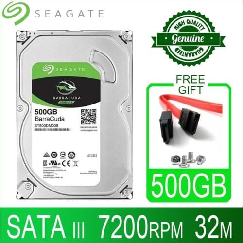 Seagate 500GB Hard Drive Disk Desktop Internal HD HDD 500 GB Harddisk 7200 RPM 32M 3.5" 6Gb/s Cache SATA III for PC Computer