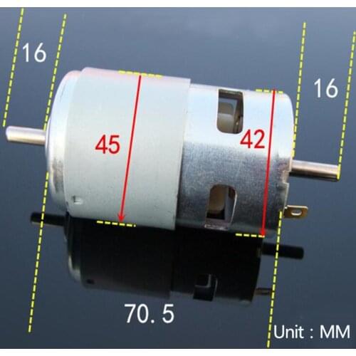 1PCS Double output shaft 795 DC motor front and back double ball bearing motor power 12V DIY model accessories
