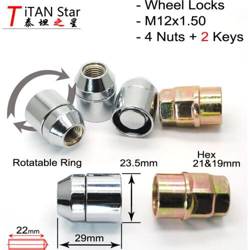 4 NutS+2 Key M12x1.5 OEM WHEELS RIMS Alloy 1.5 Wheel Locks Nuts Anti Theft For Mazda 3 Mazda 6 ATENZA AXELA CX-5 CX-4 MX-5 CX-7