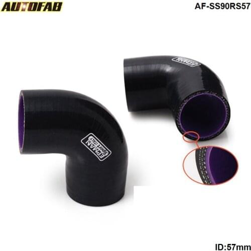 2.25" 57mm 4-Ply Silicone Intercooler 90 Degree Elbow Coupler Hose Pipe For Honda 88-91 Civic CRX SI AF-SS90RS57