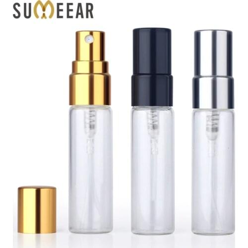 50Pieces/Lot 5ml Perfume Bottle empty glass spray bottle Aluminium Perfume Bottles Atomizer Cosmetic Travel Container