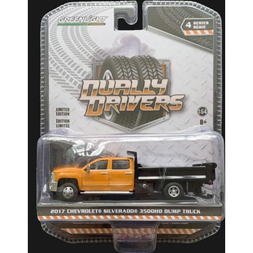 Greenlight cars 1/64 2017 Chevrolet Silverado 3500 pickup dump truck car collection version of the car model toy gift