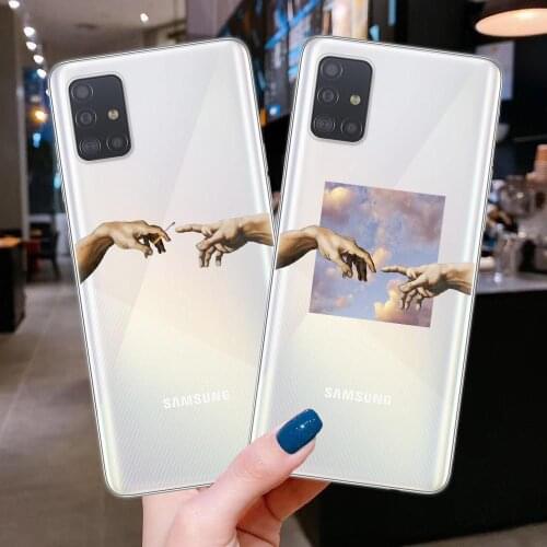 Mona Lisa Art David lines Phone Case For Samsung A10 A30 A40 A50 A70 A51 A71 A7 A9 A6 A8 Plus 2018 S10 S20 Plus Ultra S10E Cover