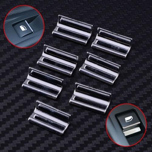 DWCX 7Pcs Car ABS Chrome Indoor Door Window Lift Button Switch Trim Fit for Peugeot 308 3008 2014 2015 2016 2017 2018 2018