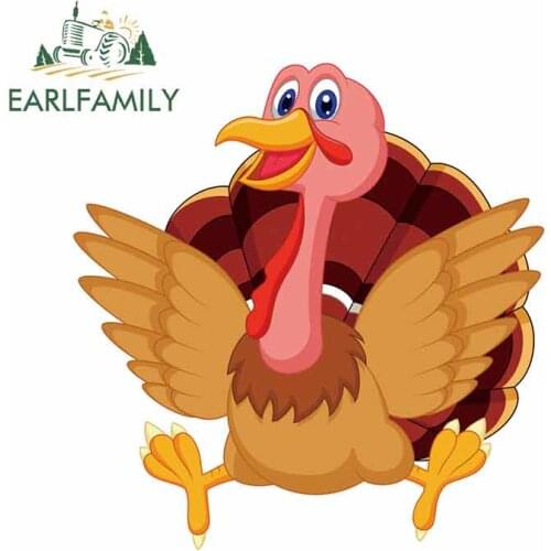 EARLFAMILY 13cm x 12.5cm for Cute Turkey Motorcycle Car Bumper Window Stickers Fashion Fine Decal Truck Decoration Anime for VAN