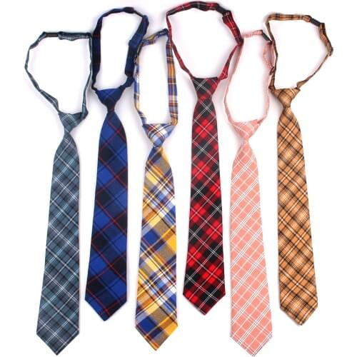 Fashion Men Women Neck Tie Cotton Boys Girls Ties Slim Plaid Necktie For Gifts Casual Novelty Rubber Tie Adjustable Neckties